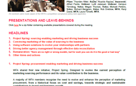    Sourcing Forum Meeting Overview NY March 2018